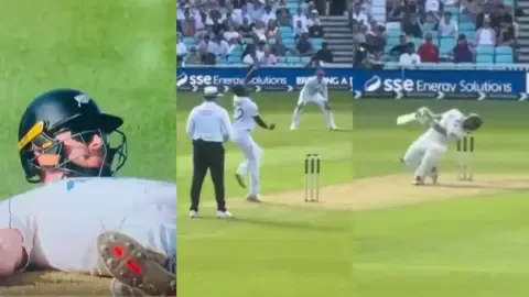 Glenn Phillips wearing goggles to face Jofra Archer after scoring his maiden Test century.