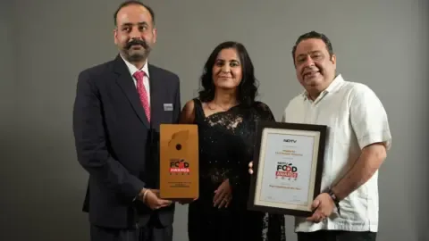 Chef Manish Mehrotra's restaurant Nisaba receiving the Opening of the Year award.