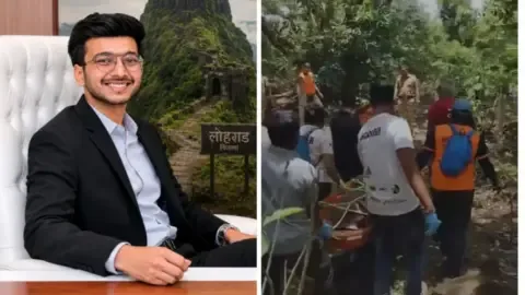 A steep gorge in the Lonavala region, highlighting the dangers of trekking.