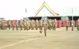 Indian Army peacekeepers receiving UN medals for their service in DR Congo, Sudan, and South Sudan.