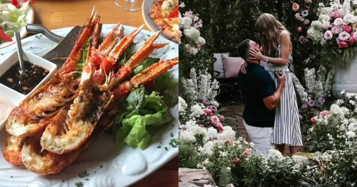 Taylor Swift wedding menu featuring lobster and crispy chicken dishes, sparking fan speculation.