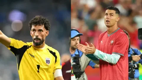 Vozinha, the Cape Verdean goalkeeper, is highlighted in a World Cup 2026 statistical comparison with Cristiano Ronaldo.