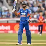 Shreyas Iyer playing a shot during his T20I masterclass, praised by Parthiv Patel.