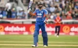 Shreyas Iyer playing a shot during his T20I masterclass, praised by Parthiv Patel.