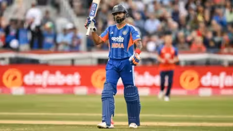 Shreyas Iyer playing a shot during his T20I masterclass, praised by Parthiv Patel.