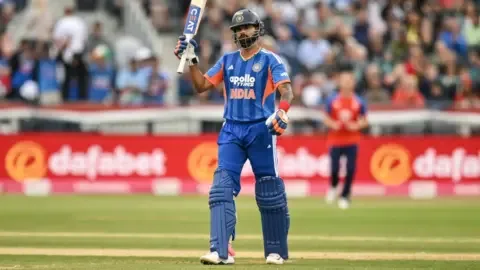 Shreyas Iyer playing a shot during his T20I masterclass, praised by Parthiv Patel.